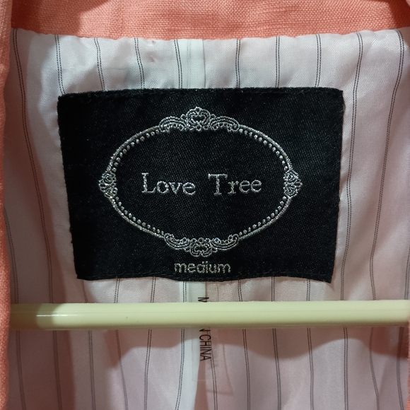 Love Tree 100% linen orange blazer size M - Picture 5 of 6